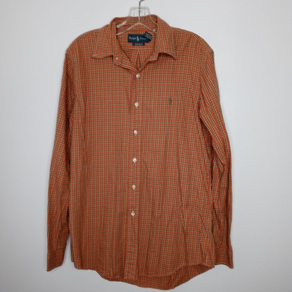 Ralph Lauren plaid button down shirt men's size large